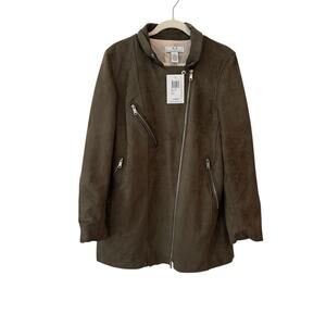 Magaschoni Full Zip Jacket Women M Green Lined Long Sleeve Zip Pockets NWT